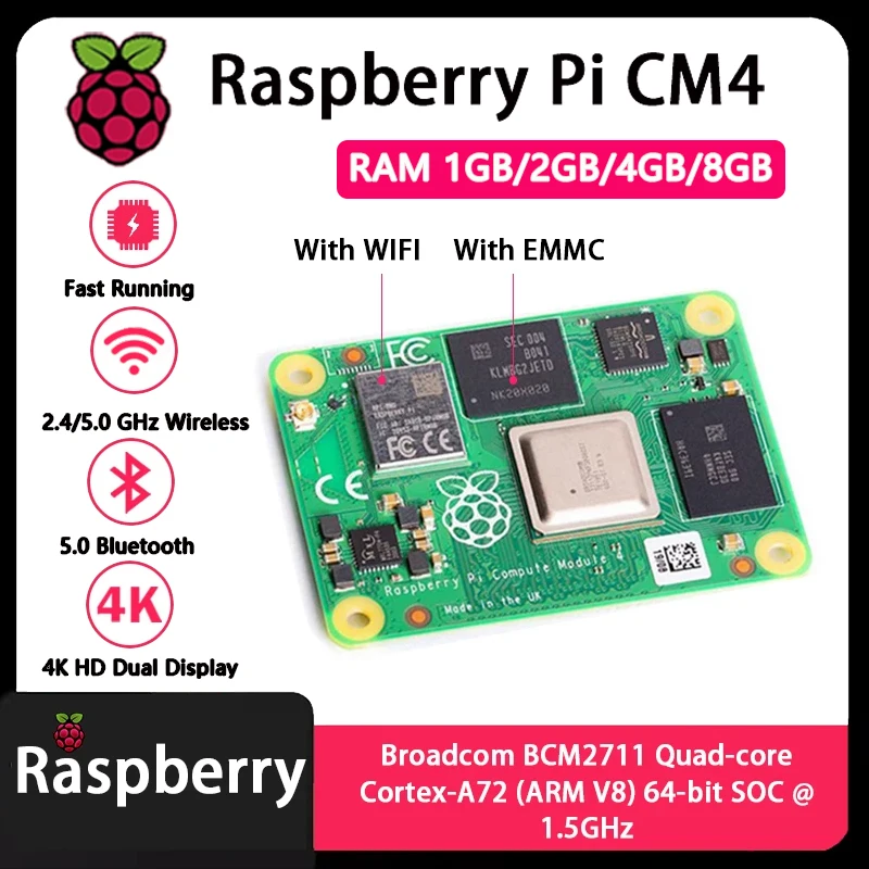 Raspberry Pi CM4 1GB/2GB/4GB/8 - Raspberry Pi Cm4 8Gb Ram 32Gb Emmc Wifi avaliação e preço