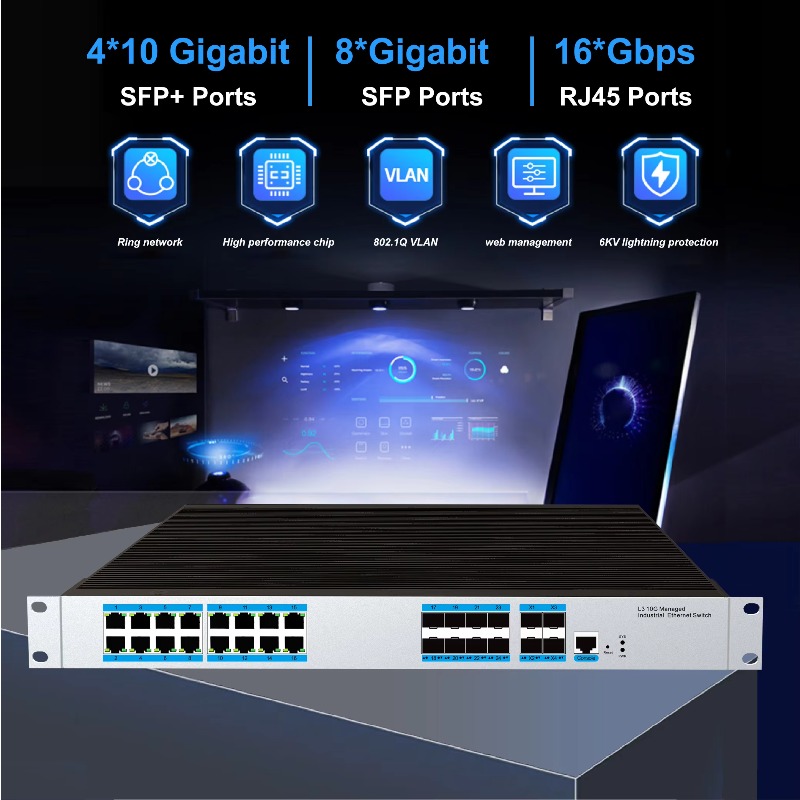 Switch Ethernet Industrial Ger - Sfp+ 10G Managed Switch 8 Port avaliação e preço