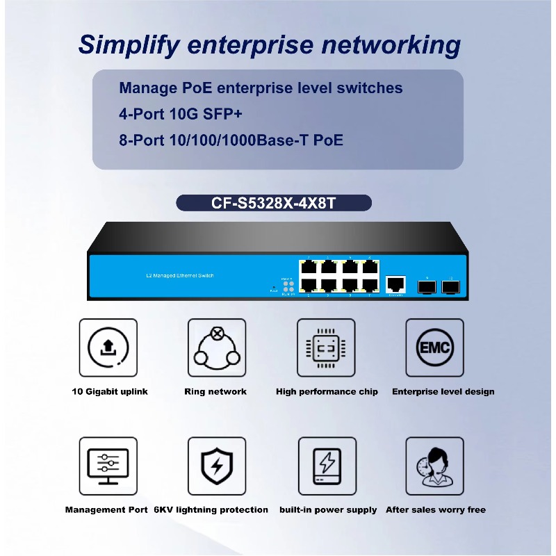 Switch de Rede Gerenciado L3 d - Sfp+ 10G Managed Switch 8 Port avaliação e preço